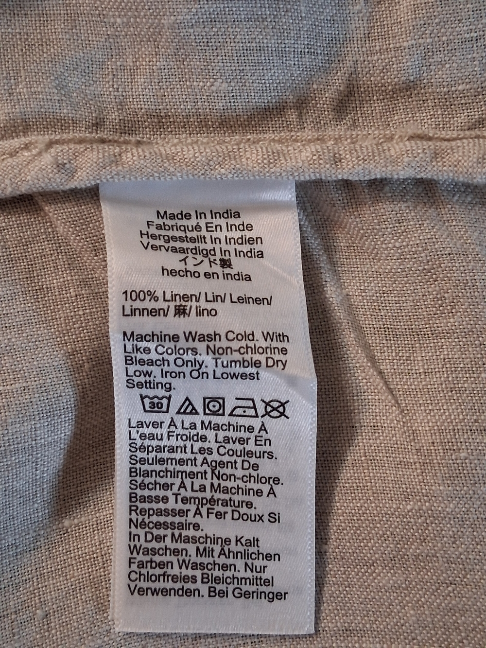 J. Crew Light Beige Linen Short-Sleeve Button-Down Dress- Casual Relaxed Fit - Picture 8 of 8